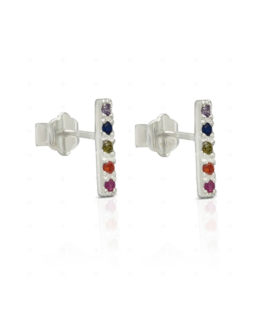 Aretes Topo palitos multicolor y unicolor