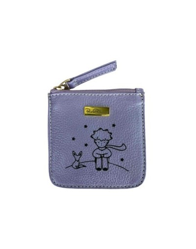 Monedero pequeño el principito cuero morado