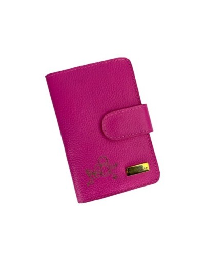 Portapasaporte el principito cuero fucsia