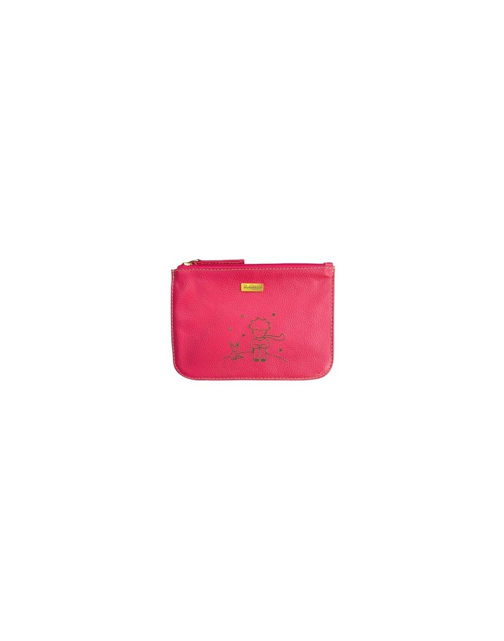Mini cosmetiquera el principito cuero fucsia