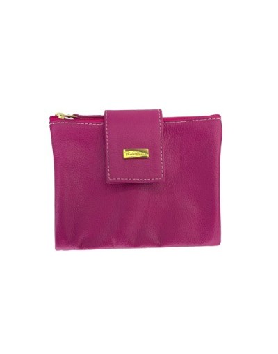 Estuche viaje cuero magenta