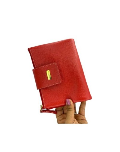 Estuche viaje cuero rojo