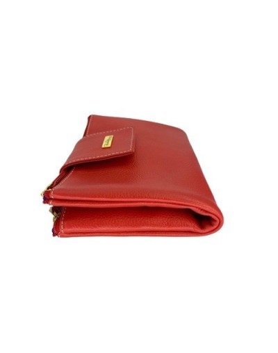 Estuche viaje cuero rojo