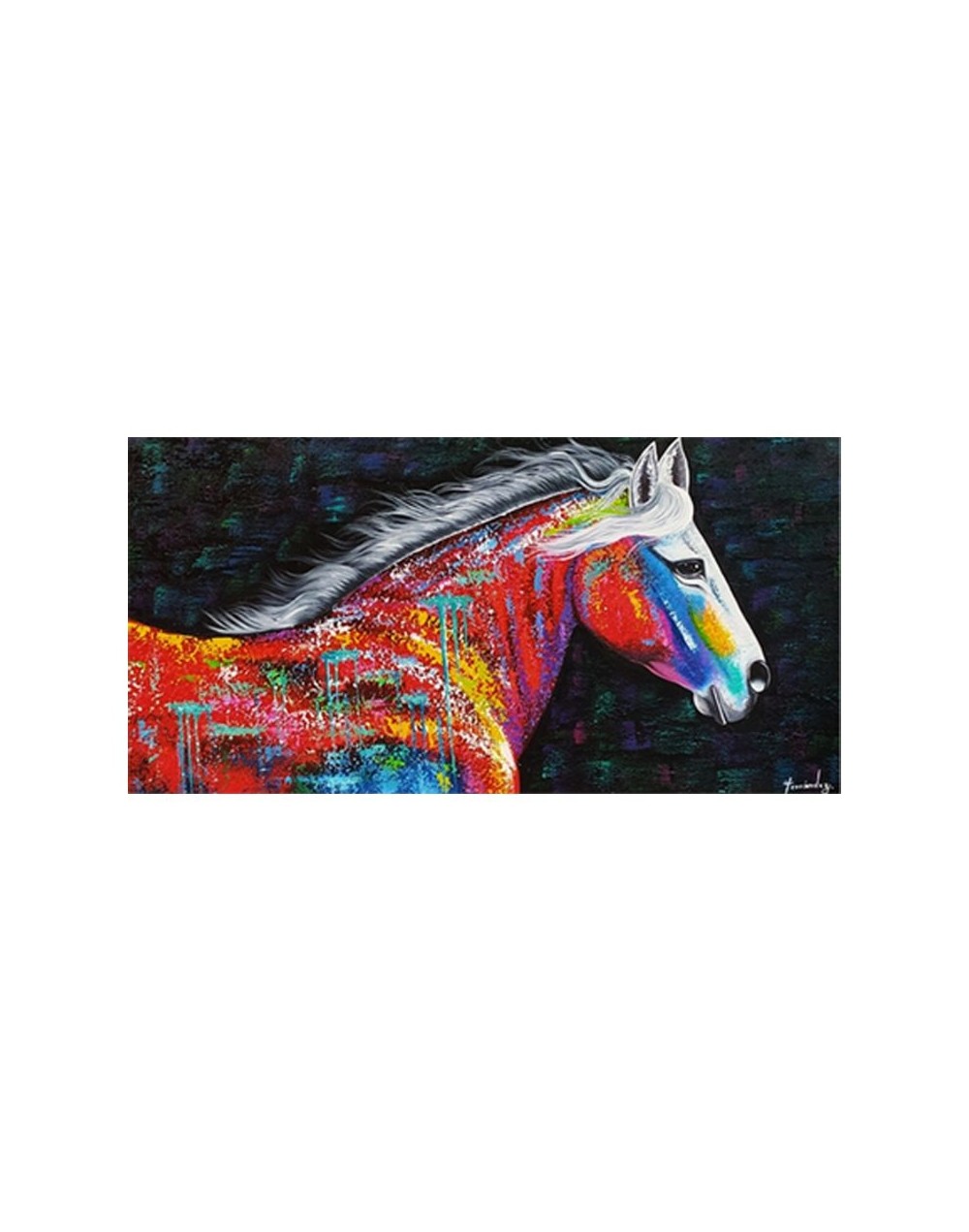 Caballo abstracto al oleo 