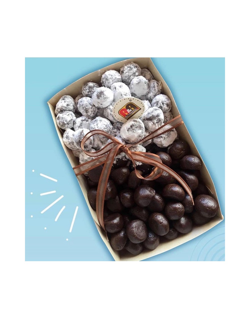 Media libra bolitas de brownie