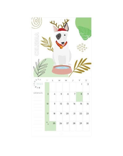 Calendario planeador de pared animales 2023