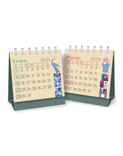 Calendario ecológico de escritorio mini numérico 2023