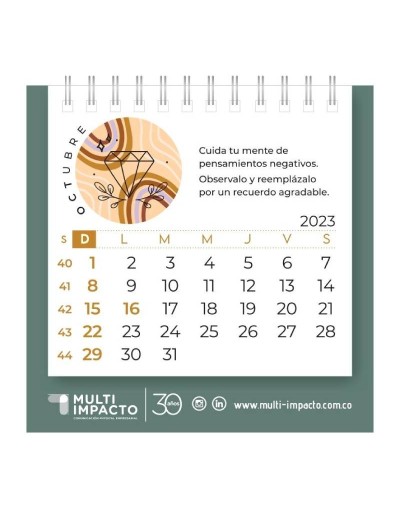 Calendario de escritorio ecológico para recuperar el equilibrio 2023