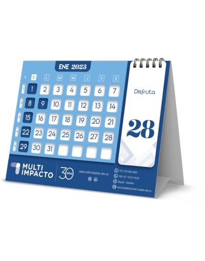 Calendario numérico de escritorio 2023