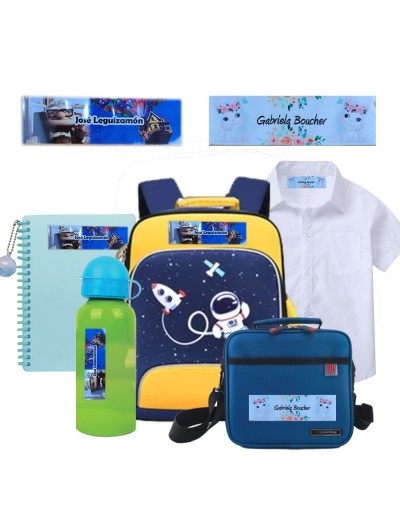 Kit escolar de etiquetas personalizadas