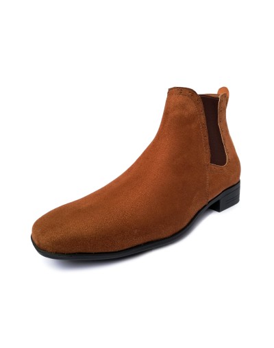 Botín Chelsea New Para Hombre Outfit Miel Gamuza
