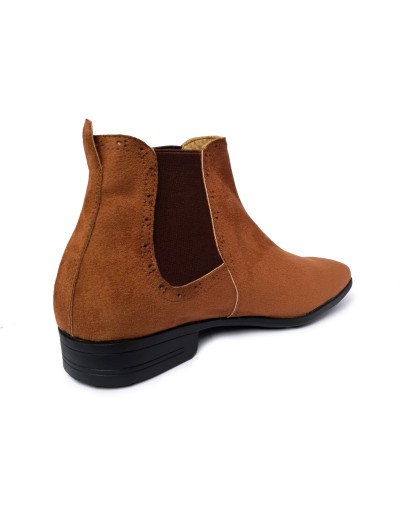 Botín Chelsea New Para Hombre Outfit Miel Gamuza