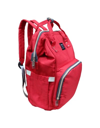 Pañalera Multifuncional Cambiador Bolso Morral Bebé Rojo