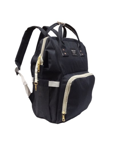 Pañalera Multifuncional Cambiador Bolso Morral Bebé Negra