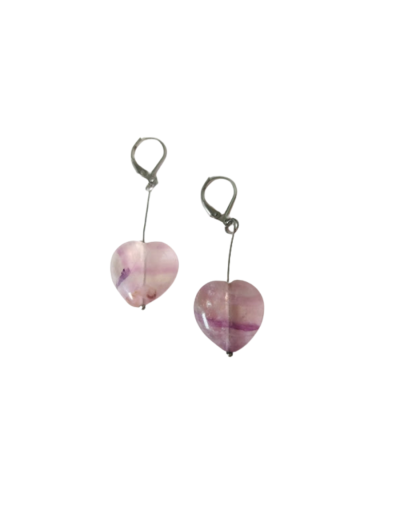 Cuarzo aretes corazón