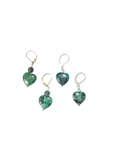 Cuarzo aretes corazón