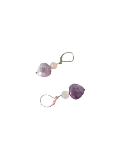 Cuarzo aretes corazón