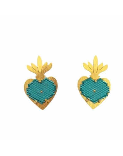 Aretes miyuki corazón