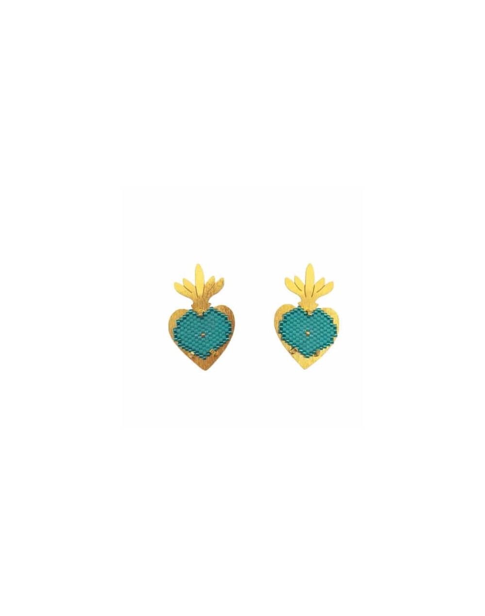 Aretes miyuki corazón