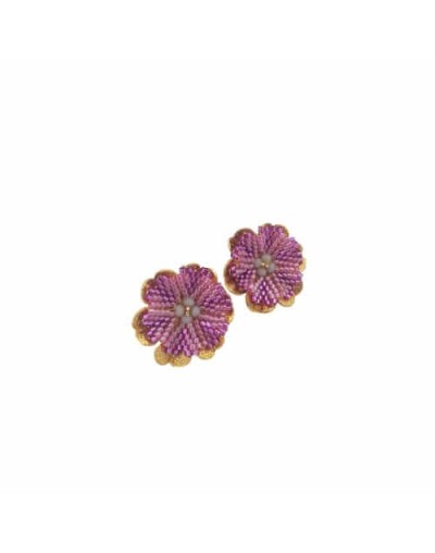 Aretes miyuki flores