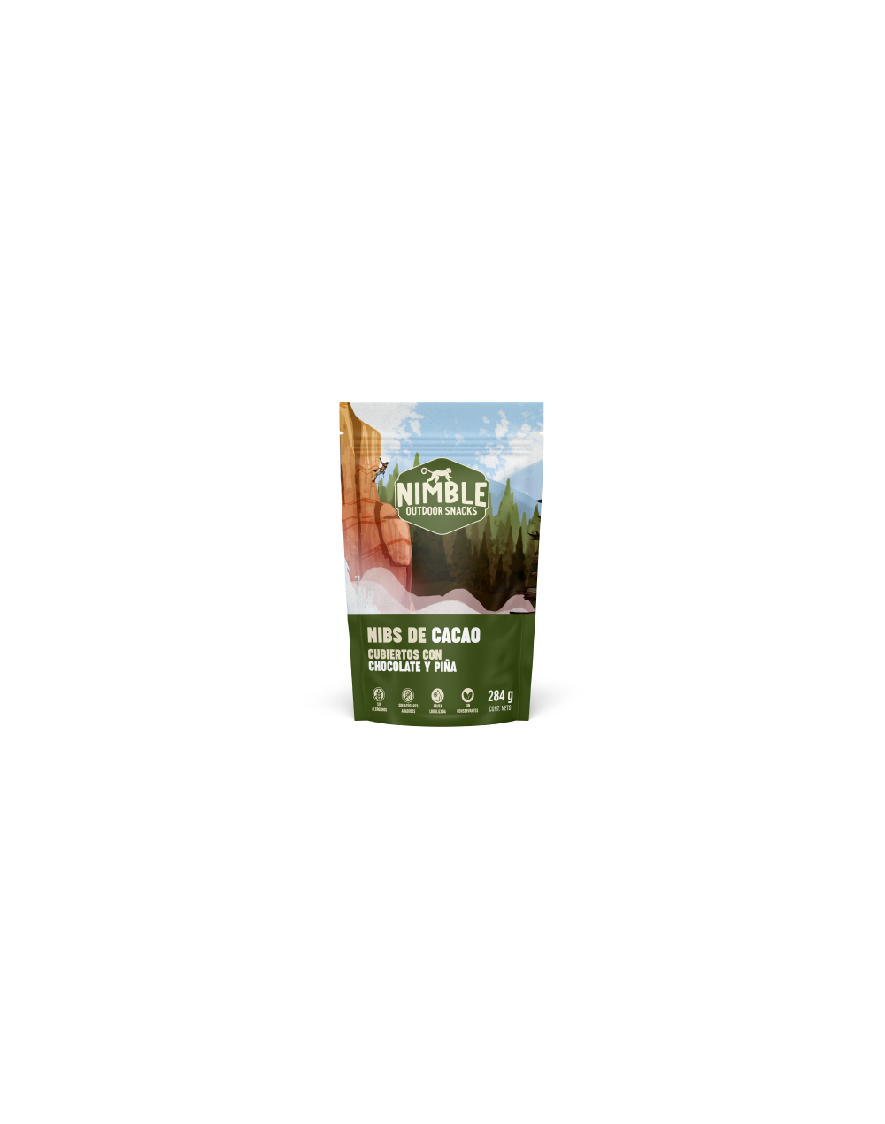 Nibs de cacao con chocolate y piña bolsa 284g