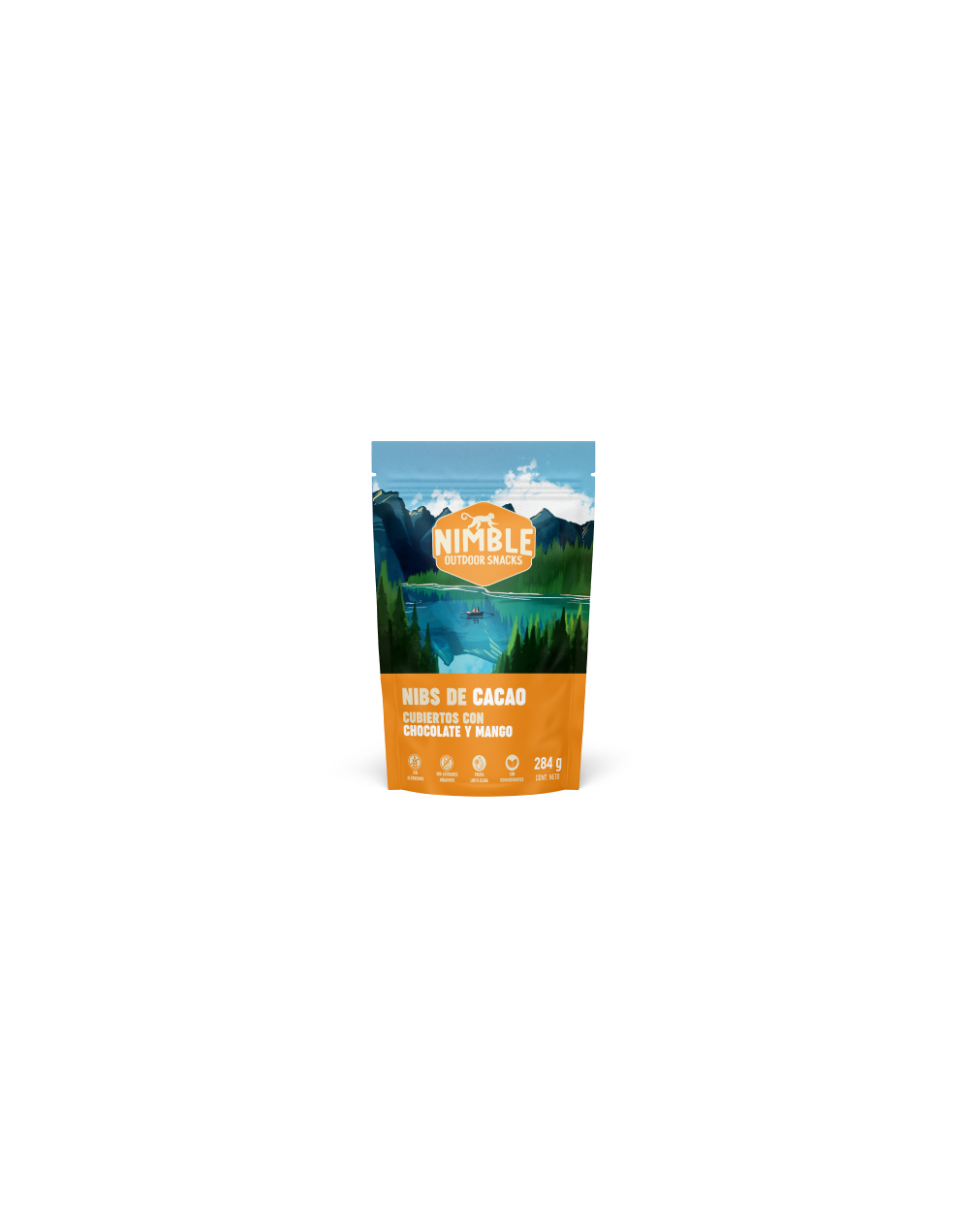 Nibs de cacao con chocolate y mango bolsa 284g