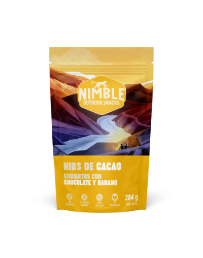 Nibs de cacao con chocolate y banano bolsa 284g