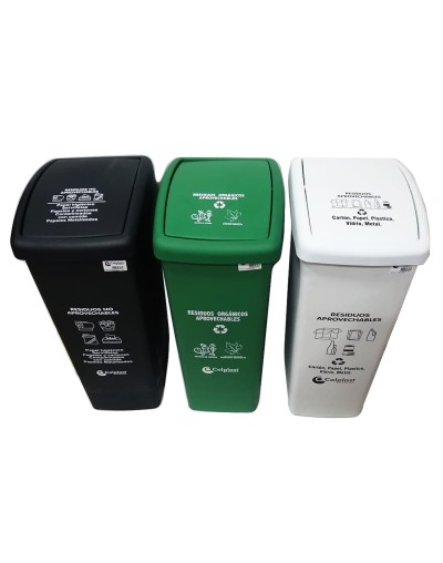 Caneca Plástica de 55 Litros Tapa Vaiven