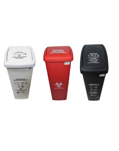 Caneca Plástica de 55 Litros Tapa Vaiven