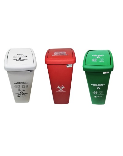 Caneca Plástica de 55 Litros Tapa Vaiven