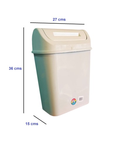 Caneca Plástica de 12 Litros Tapa Vaivén Ref VAI7708