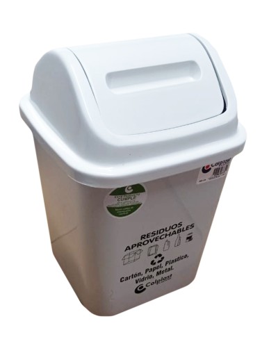 Caneca Plástica de 10 Litros Tapa Vaivén Ref VAI7707