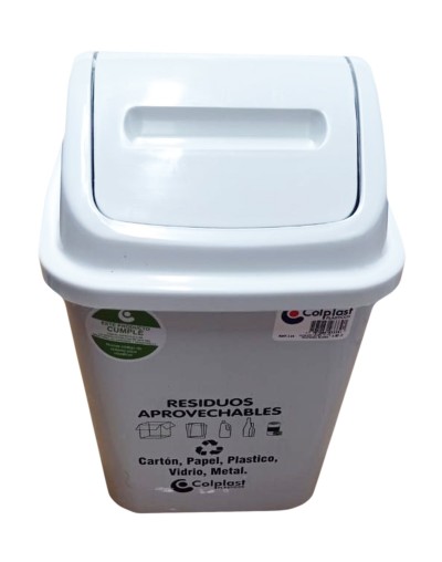 Caneca Plástica de 10 Litros Tapa Vaivén Ref VAI7707