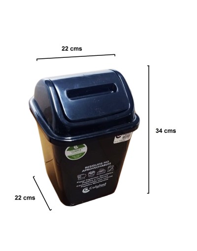 Caneca Plástica de 10 Litros Tapa Vaivén Ref VAI7707