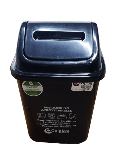 Caneca Plástica de 10 Litros Tapa Vaivén Ref VAI7707