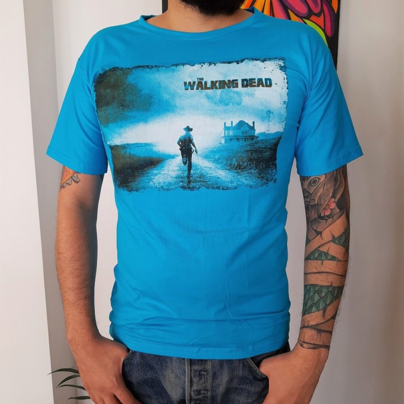 Camiseta Walking Dead para hombre cuello redondo