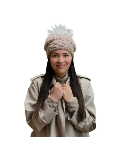 Gorro y puños tejidos tengo frio
