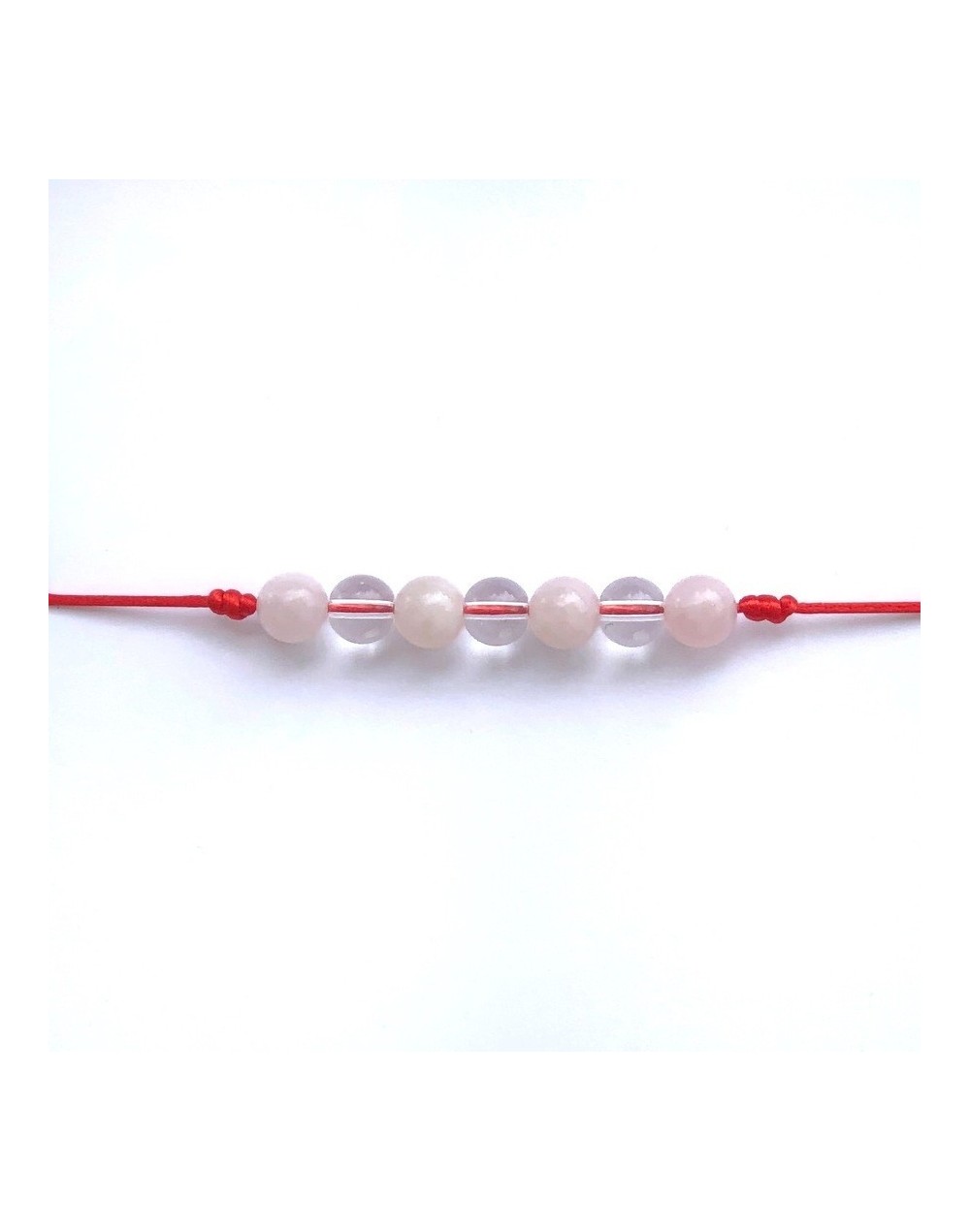 Pulsera cuarzo rosa y cristales