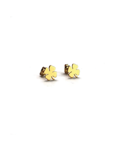 Aretes trébol dorado