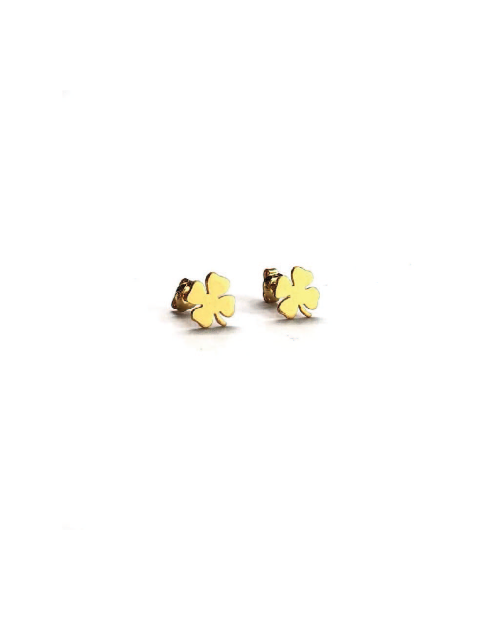 Aretes trébol dorado