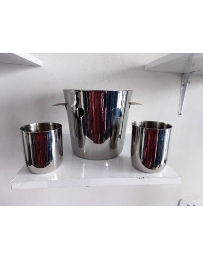 Juego de hielera y vasos