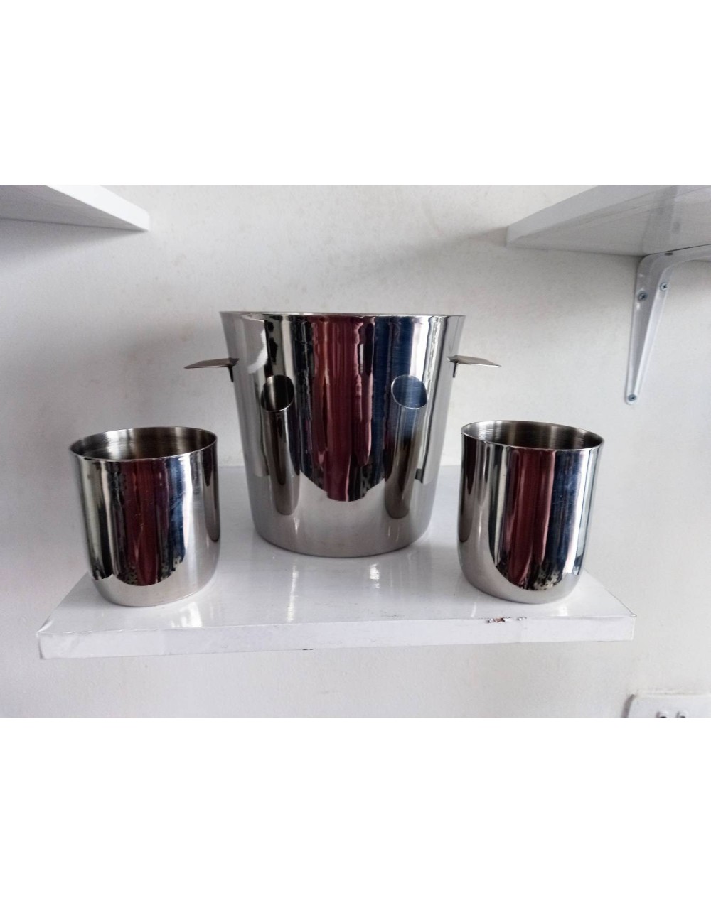 Juego de hielera y vasos