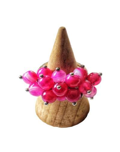 Anillo en plata piedras ágata 
