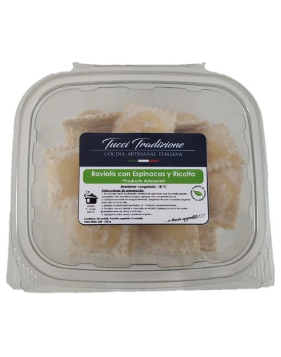 Raviolis con ricotta y espinacas 2 porciones