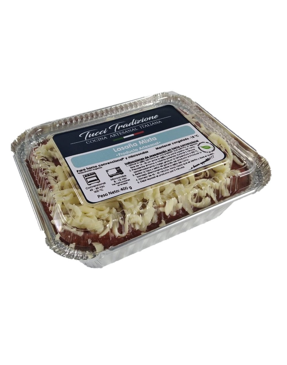 Lasaña individual mixta congelada 400  450 g