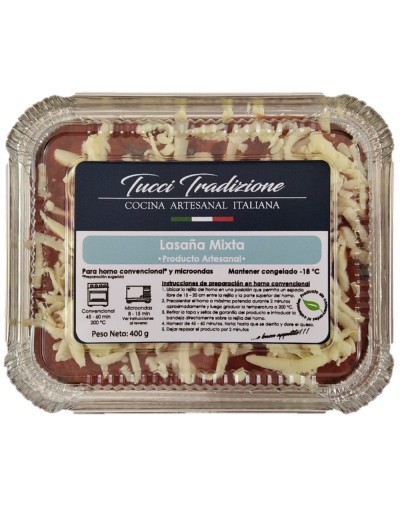 Lasaña individual mixta congelada 400  450 g
