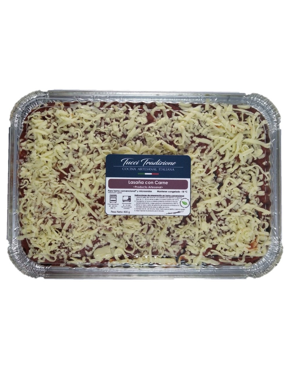 Lasaña familiar con carne congelada 2 kg  6 porciones