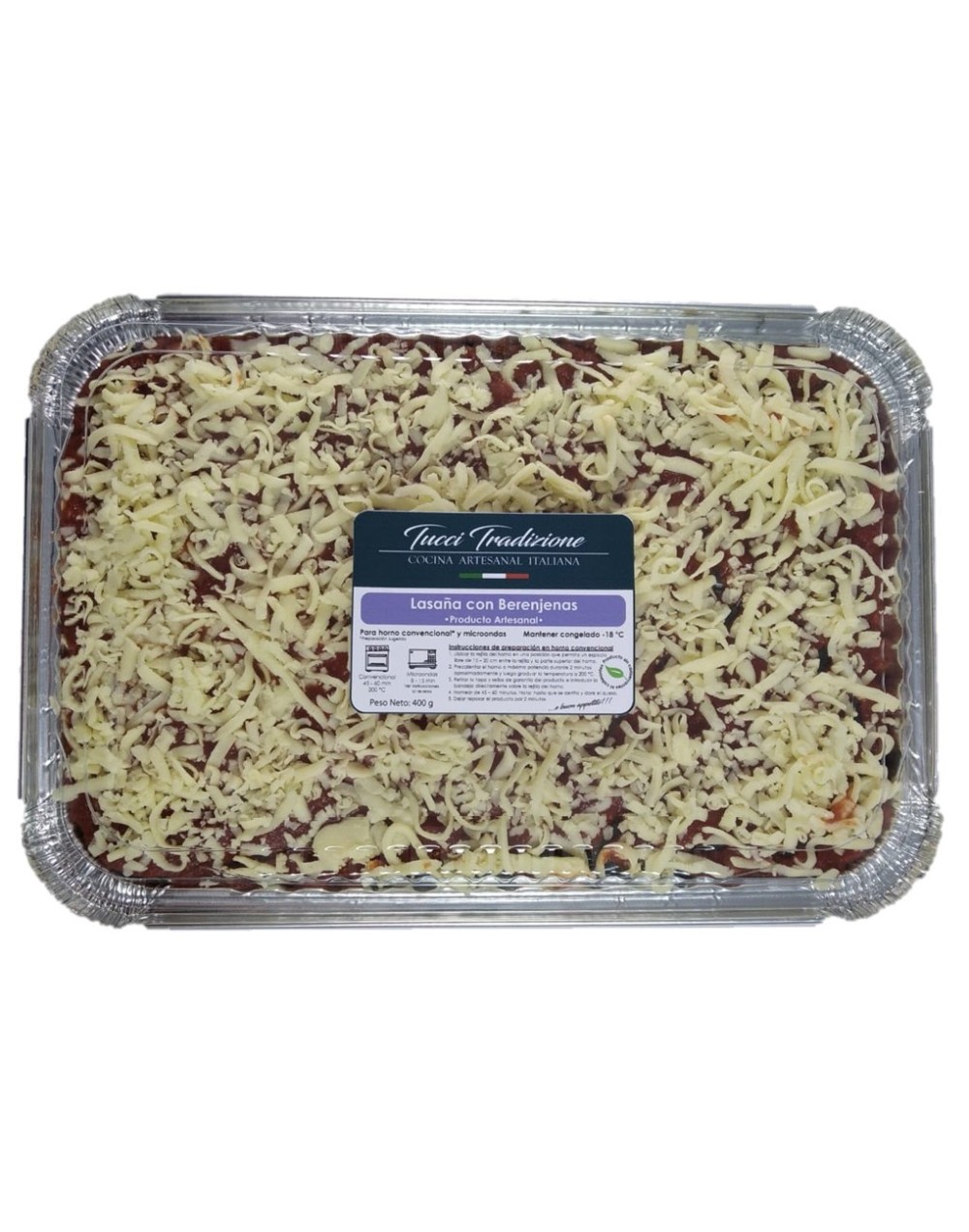 Lasaña familiar con berenjenas 2 kg  6 porciones