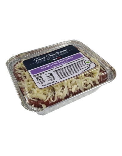 Lasaña individual con berenjenas 400  450 g