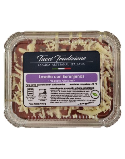 Lasaña individual con berenjenas 400  450 g